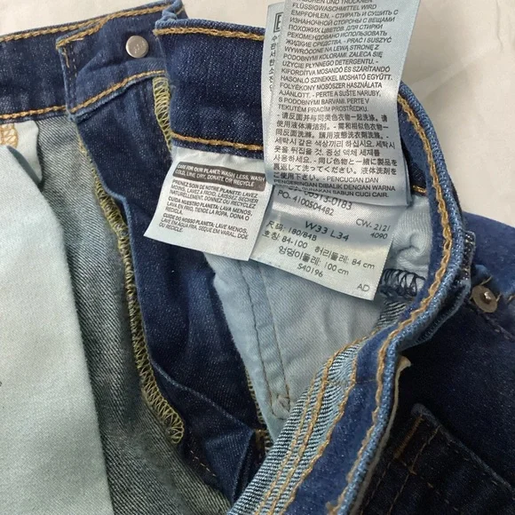 Levi's 513 Men's DarkWash Stretch Straight Jeans 33x34 - Picture 9 of 9